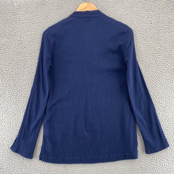 Lilly Pulitzer Top Womens XS Navy Long Sleeve Freya Tunic Gauzy Crocheted Lace - Picture 3 of 10